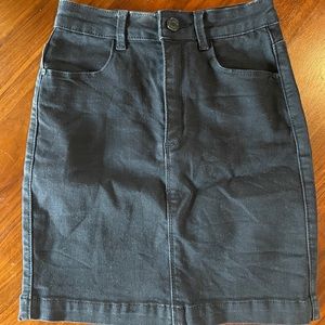 Missguided black denim mini skirt